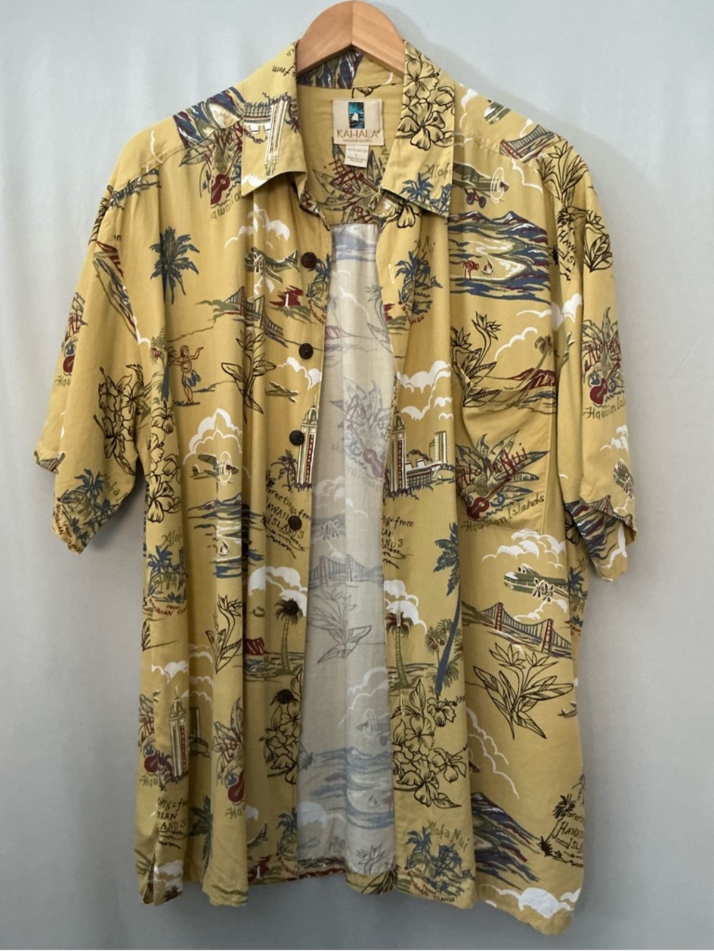 Kahala Men's Aloha Hawaiian Shirt Size L